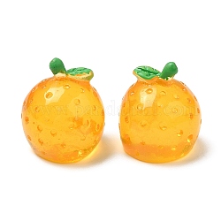 Cabochon in resina trasparente semistereoscopica, frutta, arancione, 18x16mm