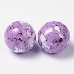 Perles en résine, ronde, moyen orchidée, environ 22 mm de diamètre, Trou: 3mm