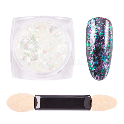 Nagelkunst-Glitter-Pulver, Sternenhimmel / Spiegeleffekt, glänzende Nageldekoration, mit einer Bürste, Farbig, 30x30x17 mm, ca. 0.3 g / Kasten