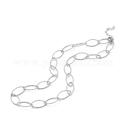 304 Stainless Steel Horse Eye Link Chain Necklace for Men Women, Stainless Steel Color, 17.99 inch(45.7cm)