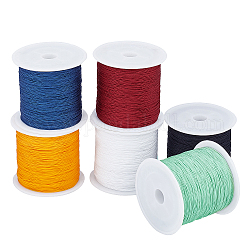 Pandahall elite плетеная нейлоновая нить нейлоновая нить, для изготовления украшений из бисера, разноцветные, 0.5 мм, Около 150 ярдов / рулон, 6 цветов, 1roll / цвет, 6 рулонов / набор