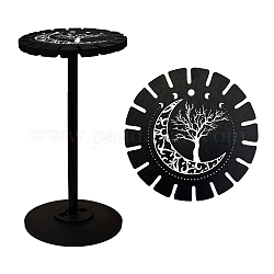 Ahandmaker pendule titulaire cristal étagère en bois pendule roue présentoir noir cristal présentoir pour pendule cristal affichage sorcellerie cadeau organisateur, lune et arbre