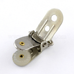 Titular chupete clip de hierro, Platino, 32x13mm, agujero: 3 mm