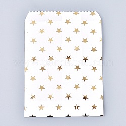 Sacs en papier kraft écologiques à motif d'étoile, sacs-cadeaux, sacs à provisions, rectangle, or, 18x13x0.01 cm