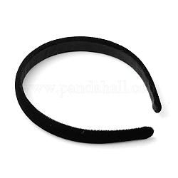 Bandas de pelo de plástico, con un paño de terciopelo cubierto, negro, 110mm