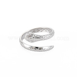 304 anillo de puño abierto con envoltura de serpiente de acero inoxidable para mujer, color acero inoxidable, nosotros tamaño 6 3/4 (17.1 mm)
