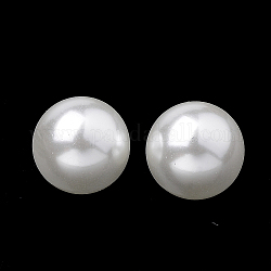 Cuentas de perlas de vidrio ecológicas, alto brillo, Grado A, sin agujero / sin taladrar redondo, blanco, 4mm