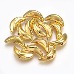 Ccb Kunststoff-Perlen, Mond, golden, 14x6.5x5 mm, Bohrung: 1.2 mm, ca. 2300 Stk. / 500 g