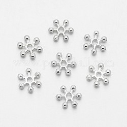 Alliage de zinc de séparateurs perles, couleur argentée, taille:  Largeur environ 8mm, Longueur 8mm, épaisseur de 2mm, Trou: 1.5mm