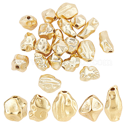 Ph pandahall 20 pz perline in ottone twist, 5 stili di perline distanziatrici irregolari placcate in oro 18k pepite twist artigianali perline sfuse per la creazione di gioielli fai da te, bracciali e collane