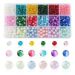1250pcs perles de verre, ronde, couleur mixte, 4~8x4~7.5mm, Trou: 1~1.6mm