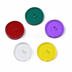 Perline acrilico trasparente, perline Heishi, Rotondo piatto / disco, colore misto, 14.5x2.5~3mm, Foro: 2 mm