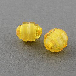 Transparent Acrylic Beads, Bead in Bead, Twist, Goldenrod, 16x13mm, Hole: 2mm, about 340pcs/500g