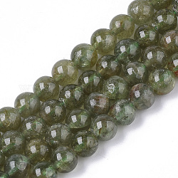 Granate verdes naturales hebras, cuentas de andradita, redondo, 6mm, agujero: 1 mm, aproximamente 67 pcs / cadena, 16.14 pulgada (41 cm)
