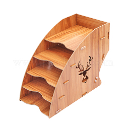 5 slot assemblare il portadocumenti per organizer in carta da scrivania in legno di cervo, vassoio portadocumenti raccoglitore di lettere, per la scuola dell'home office, Perù, 32x16.5x24cm
