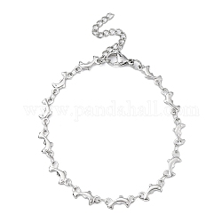 304 braccialetto a catena a maglie di delfino in acciaio inossidabile, colore acciaio inossidabile, 7-1/8 pollice (18 cm)
