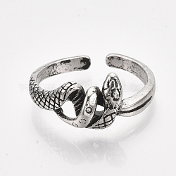 Сплав манжеты кольца пальцев, змея, античное серебро, размер США 9 3/4 (19.5 мм)