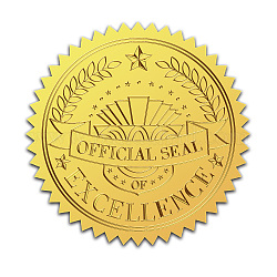 Pegatinas autoadhesivas en relieve de lámina de oro, etiqueta engomada de la decoración de la medalla, divisa, 5x5 cm