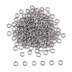 304 in acciaio inox anelli di salto aperto, colore acciaio inossidabile, 20 gauge, 4x0.8mm, diametro interno: 2.4mm