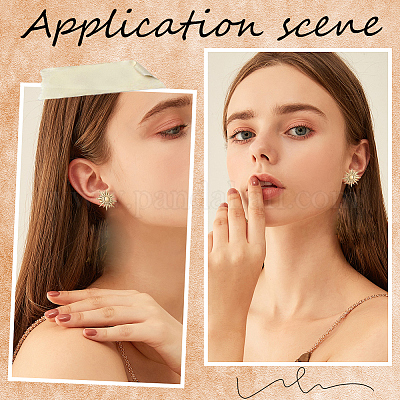 10 шт. фурнитура для сережек-гвоздиков в форме солнца из нержавеющей стали 304 EJEW-BBC0001-12-1