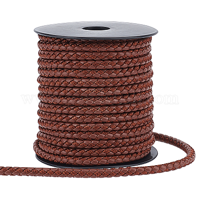 Wholesale GORGECRAFT 5.5 Yard Braided Leather Cord 3mm Wide Round