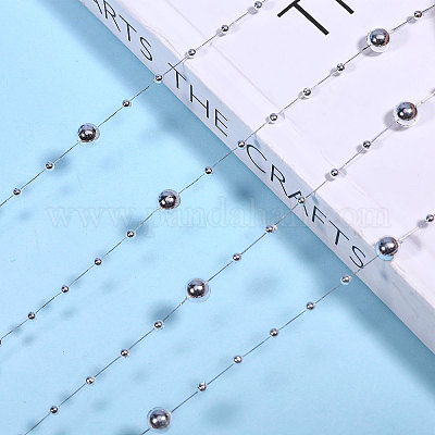 Пластиковые цепочки из искусственного жемчуга KY-WH0051-25C-1