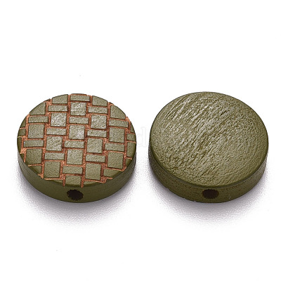 Расписные бусы из натурального дерева WOOD-N006-05G-1