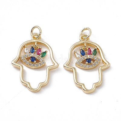 Латунные разноцветные подвески из кубического циркония KK-E068-VA188-2-1
