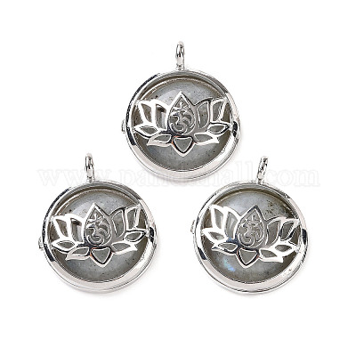 Подвески-медальоны из натурального лабрадорита G-G982-01P-20-1