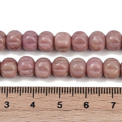 Природные родонит бисер нитей G-Z080-B19-8x6mm-1