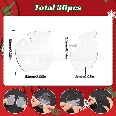 30 шт. рождественские акриловые большие подвески FIND-SC0011-41-1