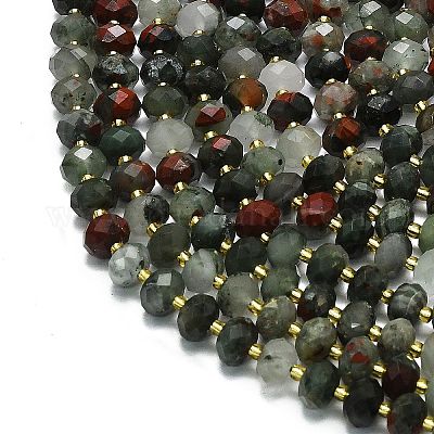 Натуральные африканские бусины из кровавого камня G-P573-A41-01-1