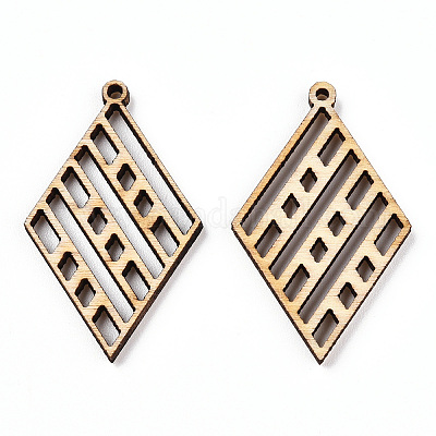 Подвески из неокрашенного натурального дерева тополя WOOD-TAC0002-47-1