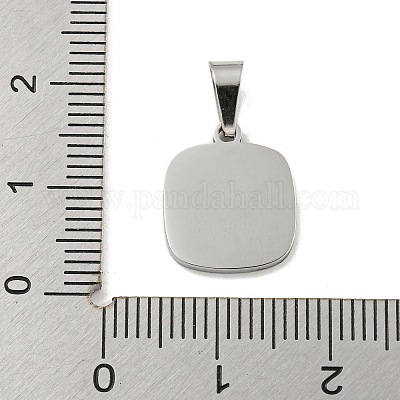 Подвески квадратные из нержавеющей стали 304 с натуральным белым ракушечником STAS-S130-01P-1