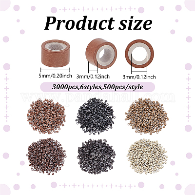 3000 шт. 6 цвета свинцовые бусины для дредов украшение для волос DIY-ME0001-69-1