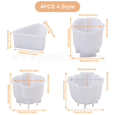 4шт 4 стиля силиконовые Молды для изготовления свечей своими руками DIY-MP0001-08-1