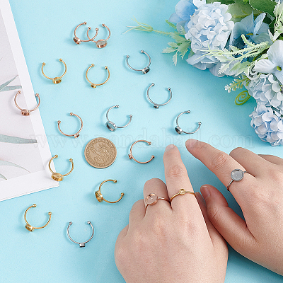 18 шт. 9 стиля 304 нержавеющая сталь манжетное кольцо компоненты FIND-UN0001-82-1