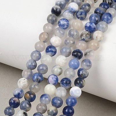 Естественно содалит круглый шарик нити&nbsp;G-E334-4mm-08-1