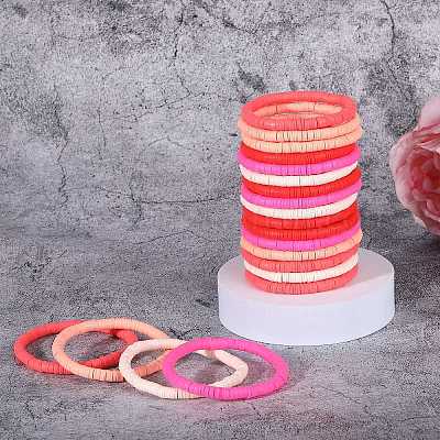 Набор растягивающихся браслетов Heishi Surfer из полимерной глины BJEW-SW00125-1