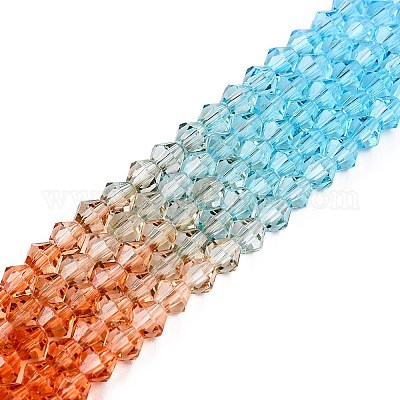 Градиентные цветные стеклянные бусины DGLA-A039-T6mm-A016-1