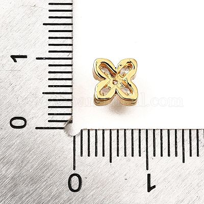 Латунные микро проложить кубического циркония бусы KK-D356-03C-G-1