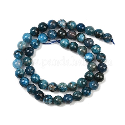 Круглые бусины пряди природного апатита G-K068-02-8mm-1