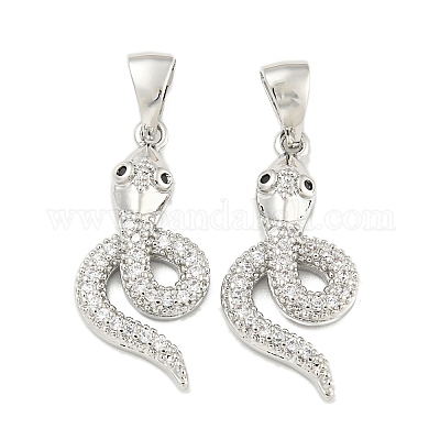 Латунные микропаве прозрачные подвески с фианитом ZIRC-P115-08P-1