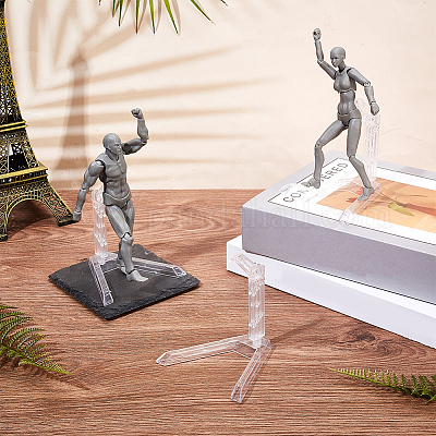 Supporti per espositori per action figure assemblati in plastica trasparente&nbsp;ODIS-WH0038-94-1