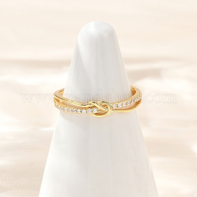 925 регулируемое кольцо из стерлингового серебра с микропаве из прозрачных кубических цирконий для женщин RJEW-G351-01G-1