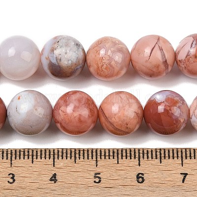 Натуральный розовый агат бисер нитей G-K350-C02-10mm-1