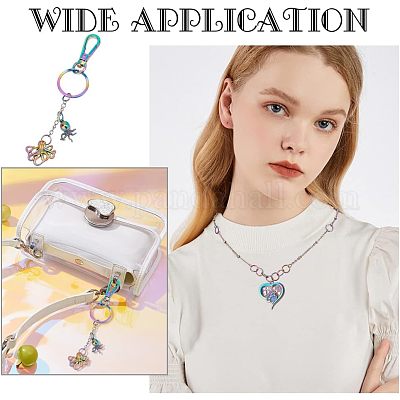 100 шт. ионное покрытие (IP) радужного цвета из нержавеющей стали 304 открытые соединительные кольца STAS-UN0039-09-1