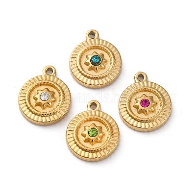 Подвески из нержавеющей стали 304 со стразами STAS-M110-18G-1