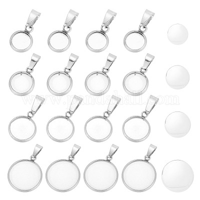 40 шт. 4 стиля подвески из нержавеющей стали 304 с кабошонами FIND-AR0004-27-1