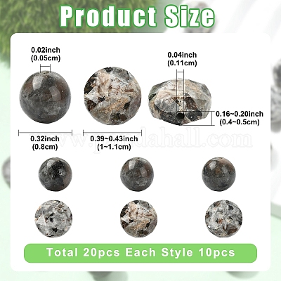 20 шт. 2 вида бусин из натурального флуоресцентного сиенита (светятся в УФ-свете)&nbsp;G-YW0002-81-1